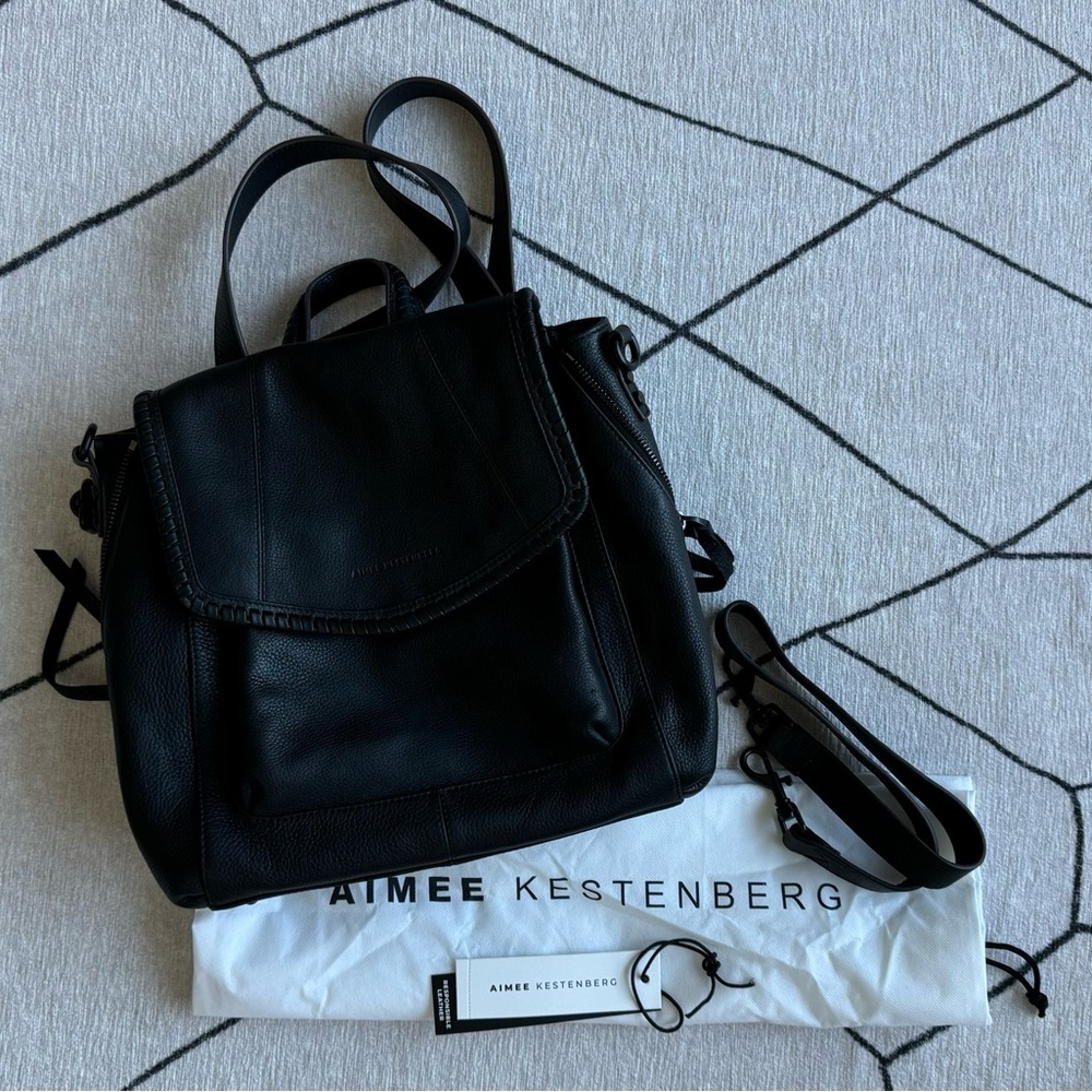 EUC - Aimee Kestenberg All For Love Leather Backpack - Black
